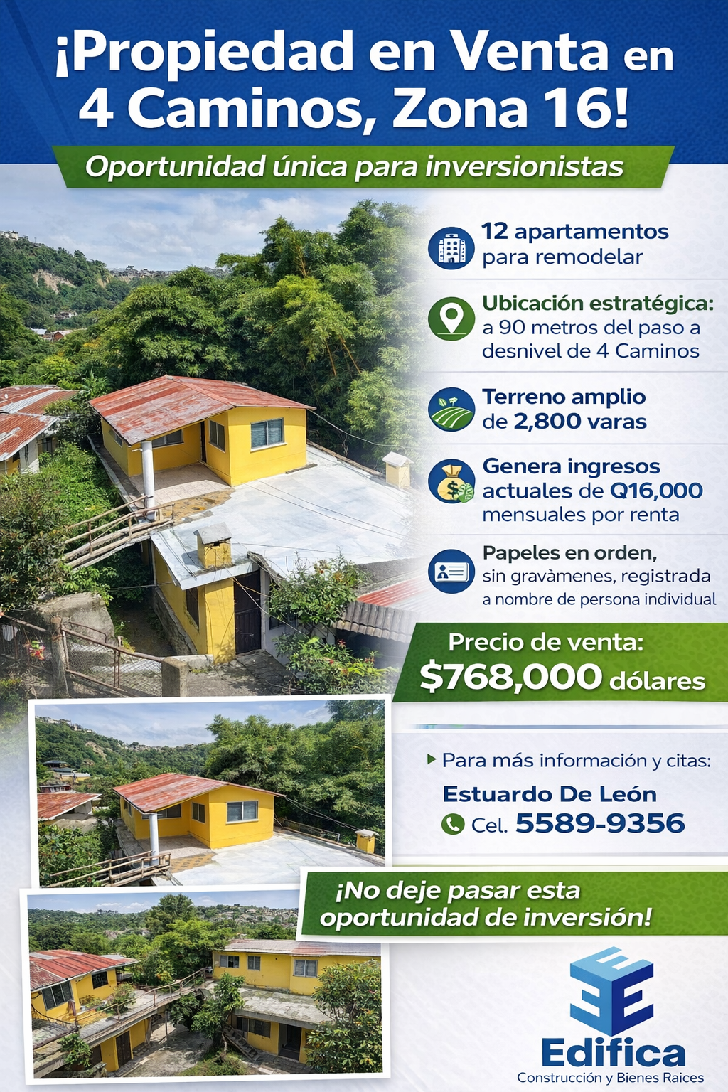 Propiedad en venta en 4 Caminos, Zona 16